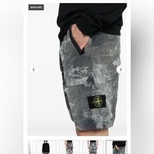 Stone Island men’s camo nylon shorts 33